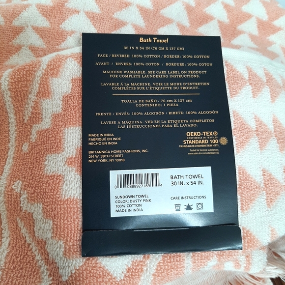 *Pendleton Woolen Mills Sundown Cotton 1 Bath Towel Dusty Pink - Picture 8 of 13